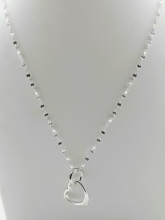 925 Italy Jewelry - NEW sparkling 925 silver heart necklace
